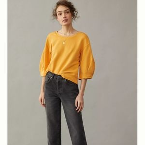 Anthropologie Pleated Sleeve Sweatshirt